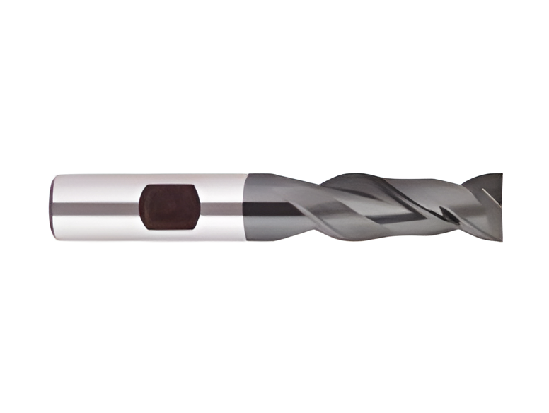 Two Flute Regular Length Single End Center Cutting HSS End Mills with AlTiN