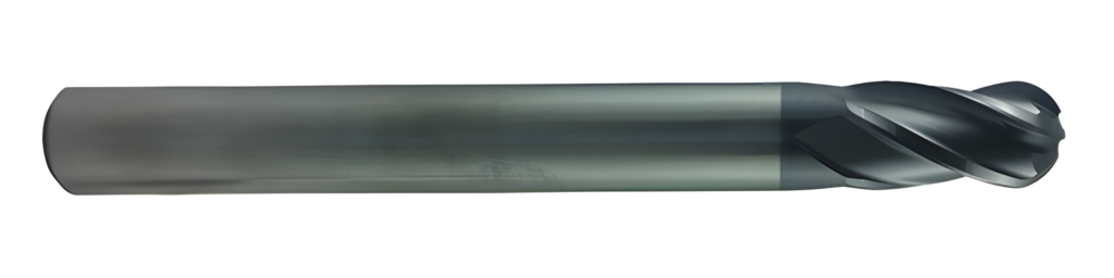 4 Flute Single End Ball Center Cutting TC Carbide End Mill w/ AlTiN